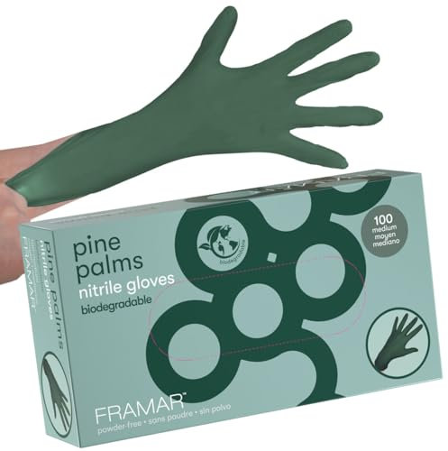 FRAMAR Einmalhandschuhe M Grün - Nitrilhandschuhe M, Handschuhe Einweg M, Tattoo Handschuhe, Küchenhandschuhe, Friseur Handschuhe, Handschuhe Küche, Waschhandschuhe Einweg, Nitril Handschuhe - 100