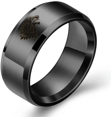 Gu Feng Fashion Wolf Head Engraved Ring Stainless Steel men Rings