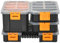 Kleinteile Organizer SET 4-teilig Sortierkasten 30 Innenfächer verstellbar Sortimentskasten stapelbar Werkzeug Aufbewahrungsbox mit transparentem Deckel Kleinteilemagazin