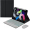 Funda Teclado Español Ñ con Ratón para iPad 9,7 (iPad Air 2/1, iPad Pro 9.7, iPad 6ª/ 5ªGen 2018/2017), Teclado Desmontable Retroiluminado de 7 Colores con Trackpad, Negro con Retroiluminación