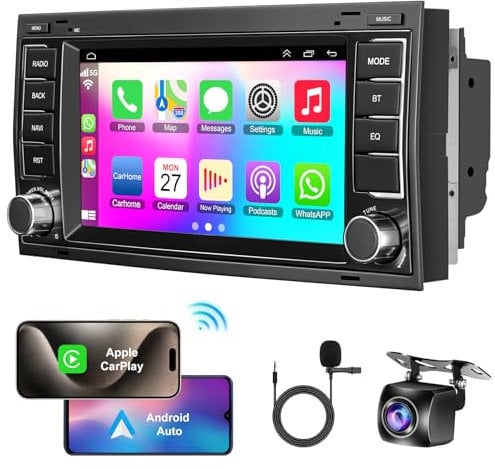 Android 13 Autoradio für VW T5 Multivan 2004-2009 & VW Touareg 2004-2011, 7 Zoll IPS Touchscreen Autoradio mit Wireless Carplay/Android Auto,GPS, WiFi, Bluetooth, unterstützt DAB/OBD2/DVR/DPS