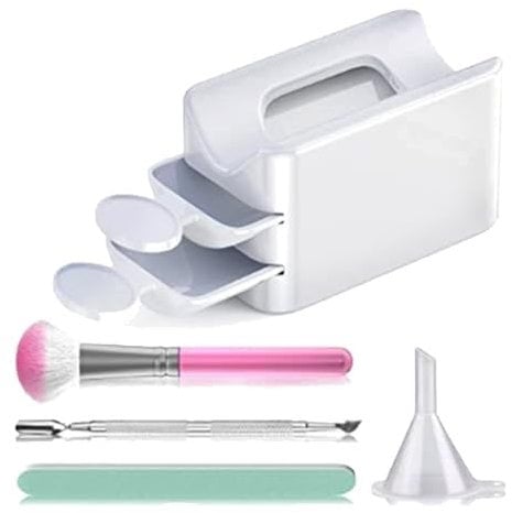 Dip Powder Tray System,Nail Art Dip Powder Recycling Tray,Portable Dipping Powder Recycling Tray,Nail Dip Container for Nail Art Manicure,2 in 1 Nails Powder Sequins Glitter Recycling Tool
