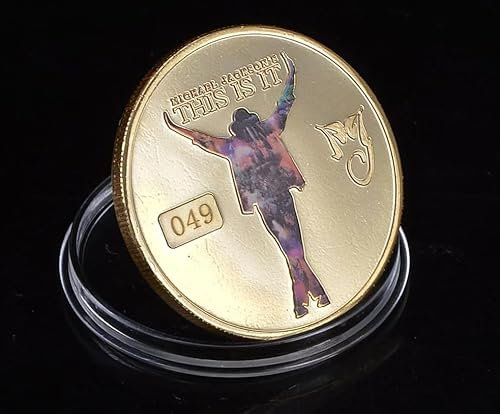 QYZXTH Michael Jackson Der König des Pop Vergoldete Gedenkmünze Jubiläumsgeschenk Pop Sammlermünzen - Standard