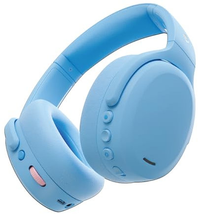 Skullcandy Crusher ANC 2 Wireless Over-Ear Bluetooth Headphones with Multi-Sensory Bass, Active Noise Cancelling, Up to 60 Hours Battery, Microphone for iPhone Android - Preppy Blue