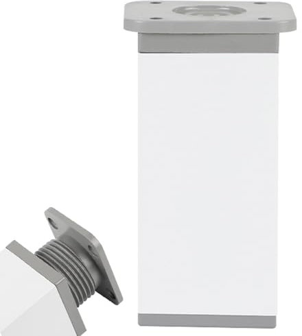 YJRZYQKXKL Pieds de Table Basse Blanc, Lot de 4 Carré Pieds de Meuble Réglable Aluminum Alloy | Finition en Anodisé Table Basse Hauteur: 6-40cm Pied Table Basse Pieds d'armoire-30cm/11.8
