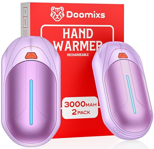 Chaufferette Main Rechargeable Chauffe Mains - Mini Hand Warmer Petit Chauffage à Pile USB Poche Reutilisable Portable Warmers Chaufferettes pour Camping Golf Sport Bureau Chasse Ski Cadeau (2 Pack)