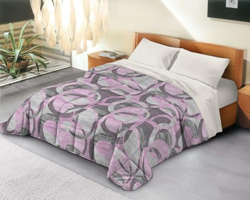 Banzaii Trapunta Singola 170x260 cm Invernale in Ecopiuma da 380 gr/mq calda e morbida – Piumone Invernale Anallergico e Traspirante – Prodotto in Italia – Sara Lilla