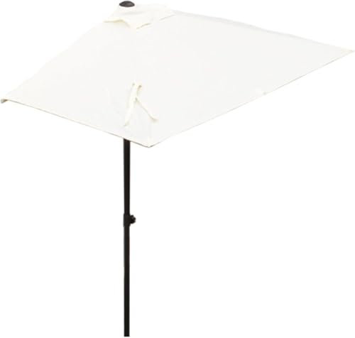 Ombrellone rettangolare da patio con 5 stecche e palo in acciaio, ombrello portatile per esterni, impermeabile, resistente al sole, grande, in poliestere, per giardino, cortile, balcone, parete a