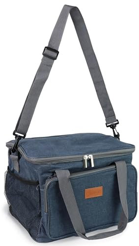 DIVCHI Lunch Bag Insulated Cooler Bag Adults Large Lunch Tote Handbag For Work, Office, Picnic, Travel | Lunchbox | Cooler Bag | Insulated Bags (Blue)