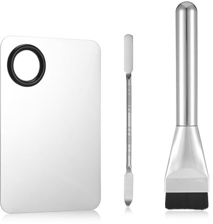 Ouligay Set di 3 spatole per trucco, tra cui tavolozza di miscelazione, spatola per fondotinta, vassoio per tavolozza, accessori per il trucco per donne