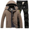 Schneeanzug Herren, Skianzug Herren 2 Teilig Set Winter Thermoanzug Wasserdicht Skibekleidung Snowboardjacke Warm Ski Anzug Thermo Overall Snowboard Set Schneeanzug Langlaufski Set