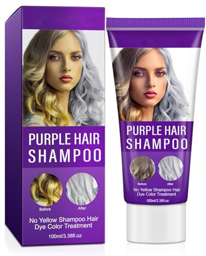 Intensiv-Silber-Shampoo, Purple Toning Shampoo, Feuchtigkeitsspendendes Silbershampoo, Anti Gelbstich Tönungs shampoo, Haarshampoo für blondes und graues Haar zur Neutralisation von Gelbstichen