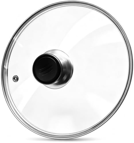8 Inch Glass Lid for Frying Pan Tempered Glass Pot Lid with Stainless Steel Rim for 8 Inch Frying Pan Wok Pot Skillet