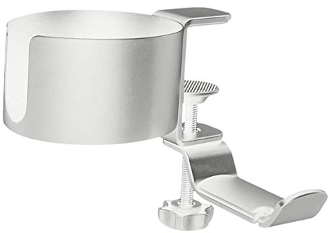 Cabilock Cup Holder Headphone Stand Desk Mug Holder Rotating Desk Mount for Headphones Earphones