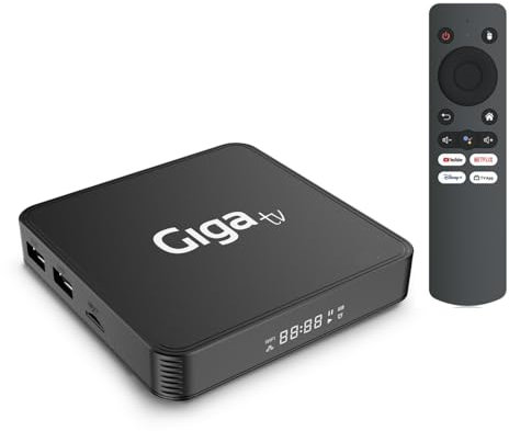 GIGATV HD813 Android 13.0 TV Box, 2-16GB RAM. Quad-Core 64bit Cortex-A53. Soporte 2.4/5.0GHz WiFi6 Bluetooth 5.0 HD 8K 10/100M Ethernet HDMI 2.0 Android TV Box