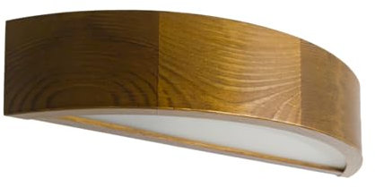 STOLARNIA PIKA Wandlampe Holz Rustikal - Wandleuchte Innen E27 Oben-Unten Beleuchtung - Modern Braun Halbrunde Wandbeleuchtung für Schlafzimmer, Wohnzimmer, Flur, Küche - Stilvolle Kiefernholz LEJA