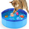Piscine Chat, 30×10cm Piscine pour Chiens, Pataugeoire pour Animaux, Piscines Pliable pour Chats, Jeu Chat Eau, Jouets Aquatiques pour Chatons et Chiots Puissent Jouer et Baigner (Bleu)