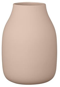 blomus Vase -COLORA- | Blumenvase aus Keramik | Farbe Indian Tan | Größe L Ø14x20H cm | hochwertige Handarbeit
