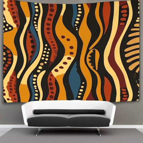 kaiyun Afrikanische Muster Wandteppich Wandtuch Wandbehang Tapestry Tapisserie Wanddekoration Tribal-Elemente Wandkunst Wandtücher 130cmx150cm