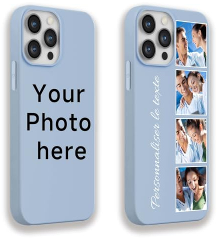 DCPPCY Personalisierte Handyhülle mit Foto Text für iPhone 7 Plus/8 Plus, Handyhülle Selbst Gestalten mit Mehreren Bild Text, TPU Stoßfest Hülle Personalisierte Foto Hüll für Familie (Mehrfarbig)