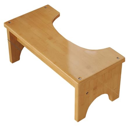 Mafagwre Tabouret De WC pour Adultes, Tabouret De Toilette en Bois, Marches De Toilette en Bois Physiologique, Toilette Squatty Bois, Tabouret Toilette pour Adultes, Repose Pied Toilette (A)