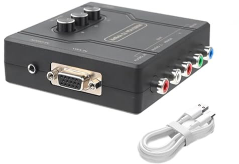 RGBS SCART VGA to YPBPR Component Converter Consoles Adapter Supports Single Channel Color Adjustment for Game Consoles