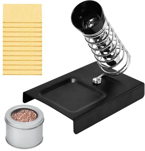 UHETLET Lötkolben Halter Ständer Lötkolbenständer zur Ablage von Lötkolben Lötkolbenhalter mit Reinigungsschwamm Federhalter Stützstation Lötpistole Lötkolbenständerhalter Soldering Iron Stand