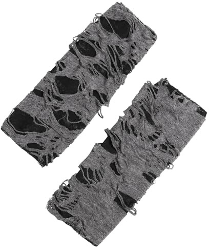 Baluue Halloween Handschuhe fingerlos Netz Gothic Punk Kostüm 1 Paar | Atmungsaktives Netzgewebe mit zerrissenem Design, ideal für Cosplay, Gothic-Partys und als Accessoire für Damen und Herren