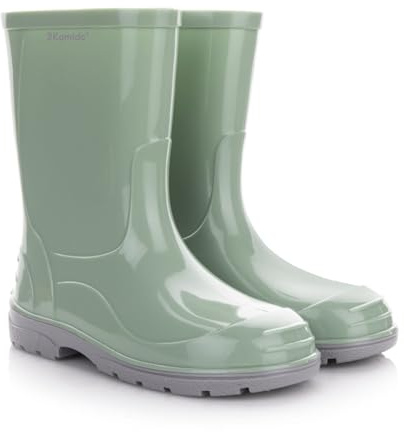 3Kamido GoClassic Kindergummistiefel, aus PVC, mit 3M Reflexstreifen | Klassische Kinder-Gummistiefel aus PVC mit warmem, herausnehmbarem Filz-Innenschuh und rutschfester Sohle