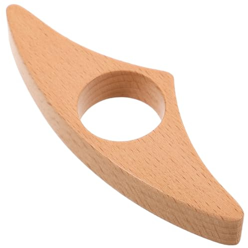 Lurrose Wooden Thumb Book Page Holder Wave Groove Beechwood, Single-hand Reading Aid Gadget for Readers and Teachers, Page Spreader for Book Lovers and Students