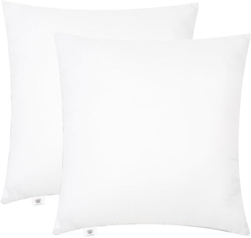 Makimoo Kopfkissen 45 x 45cm 2er Set, Bett Kissen und Dekokissen, 3D Micro Fiber Polyester Innenkissen Füllkissen for Sofa Zier (45 x 45 cm) - (Weiß)