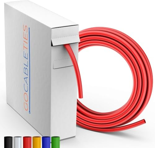 Gocableties Hochwertige Schrumpfschlauch 2:1 Rot 12,7 mm x 6 m | Schrumpfverhältnis 2:1, wasserdicht, Kabelisolierung und -markierung
