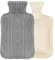 phixilin Wärmflasche mit Bezug, 2L wärmeflasche Sicher und auslaufsicher, Premium Naturkautschuk, Wärmflasche Kinder, Bettflasche für Alle, Wärmehaltung zur Behandlung von Schmerzen - Grau