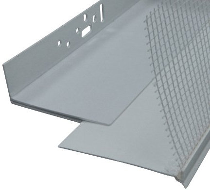 2m PVC Sockelprofil mit Gewebe Vario für 100mm bis 140mm Dämmplatte EPS Sockelschiene