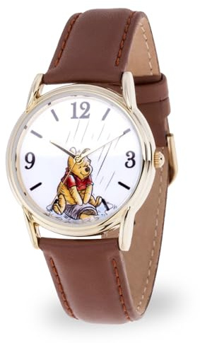 Disney Montre analogique à Quartz Unisexe pour Adulte avec Bracelet en Cuir WDS000765, Marron, Montre à Quartz