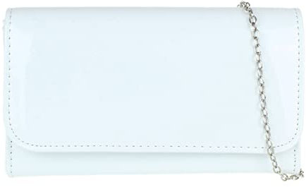 Girly Handbags Damen Lack Clutch glänzend Abendtasche Party Hochzeit Weiß