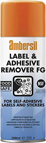 Pack of 6 Ambersil 200ml Label & Adhesive Remover FOOD SAFE FG NSF K3 30254