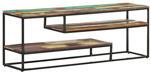 vidaXL TV Schrank Industriestil Lowboard Sideboard Fernsehschrank Fernsehtisch TV Möbel Board Tisch HiFi-Schrank 130x30x45cm Recyceltes Massivholz