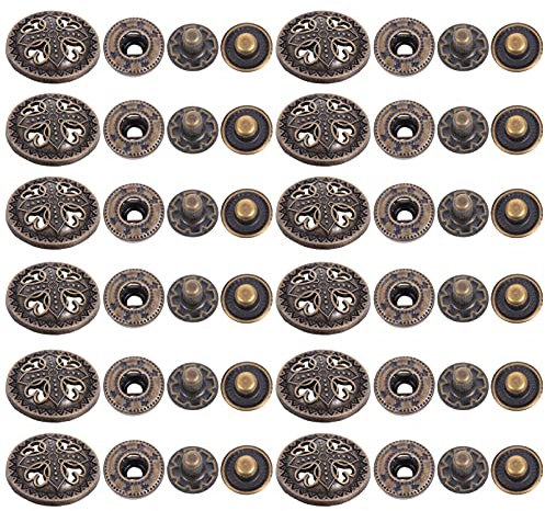MILISTEN 20 Sets Antique Snaps Geschmack Vintage Metall Druckknopf Nähen Auf Snaps Befestigungen für Jacke Tasche Verschlüsse Leder Nähen Handwerk DIY
