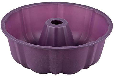 Tradineur - Molde de horno de silicona redondo para bizcochos 25,5 x 9 cm. Recipiente repostería, cocina, apto para microondas y lavavajillas