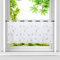 HeichkelL Voile Scheibengardine Blätter Stickerei Bistrogardine Landhausstil Kurzstores für Küche Bestickter Kurzvorhang Stangenlöcher Hellgrau HxB 30x90 cm