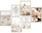 Tibimon Poster Set Modern Wandbilder Set - OHNE Rahmen - 7 Poster - Bild für Schlafzimmer Wohnzimmer Wand Home Deko Wanddeko - Boho, Pampasgras, Löwenzahn, Beige, Natur (4xA3 / 1xA4 / 2xA5)