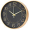HZDHCLH Piccolo orologio da parete a batteria, movimento al quarzo, silenzioso, moderno, senza ticchettio, per soggiorno, camera da letto, cucina, ufficio, scuola, aula (25,4 cm, nero e oro)