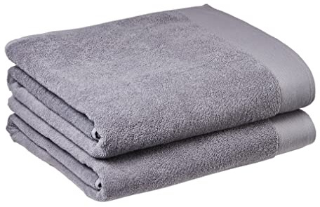 Cottera® Premium Saunatuch 2er Set in Grau | 2 Handtücher 100x150 cm groß XXL | 100% feinste Baumwolle 500 g/m² | nachhaltig produziert in Portugal