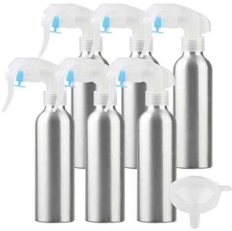 ZEOABSY 12 Piezas Pequeño 150ml Spray de Aluminio Plata Botella de Spray Vacía con Pulverizador Transparente de Niebla Fina Atomizador para Limpieza, Cabello, Plantas, Peluqueria Cosmético, Viaje