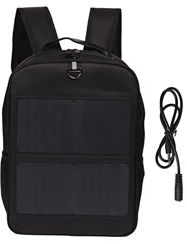 Akozon Sac à Dos Solaire 14W Sac à Dos Solaire étanche Ergonomique pour Ordinateur Portable avec Poignée et Port de USB pour Le Stockage de Voyage