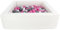 Velinda Bällebad Bällepool Bällebecken Spielbecken Kinderpool quadratisch 200 Bälle (Farbe des Pools/der Bälle: weiß/weiß, transparent, rosa, grau)