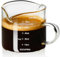 PARACITY Espresso Cups with Handle, Double Spout Espresso Coffee Cup with Dual Scale, Espresso Shot Glass with V-Shaped Mouth, Clear Glass Milk Frothing Pitcher, Espresso Accessories, Milk Cup 75ml