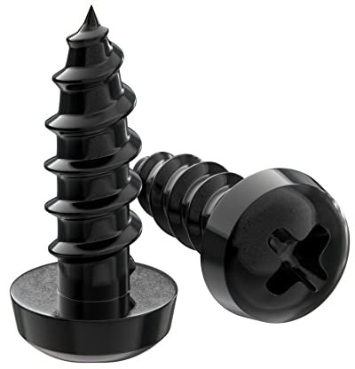 20 viti autofilettanti a testa piatta a croce – nero zincato, antiruggine, viti autofilettanti a croce, viti autofilettanti (20, 3,9 x 9,5)