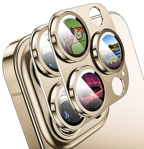Hashvlty 2Stück für iPhone 14 Pro/iPhone 14 Pro Max Kameraschutz, [Einteiliges Design] Anti-Kratzer Kamera Schutz Linsenschutz Aluminiumlegierung Kamera Schutzglas für iPhone 14 Pro/14 ProMax(Gold)
